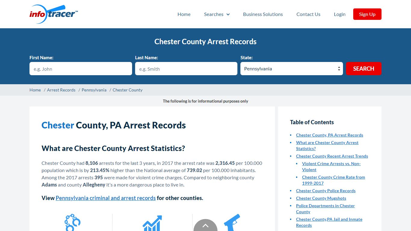 Chester County, PA Arrests, Mugshots & Jail Records - InfoTracer